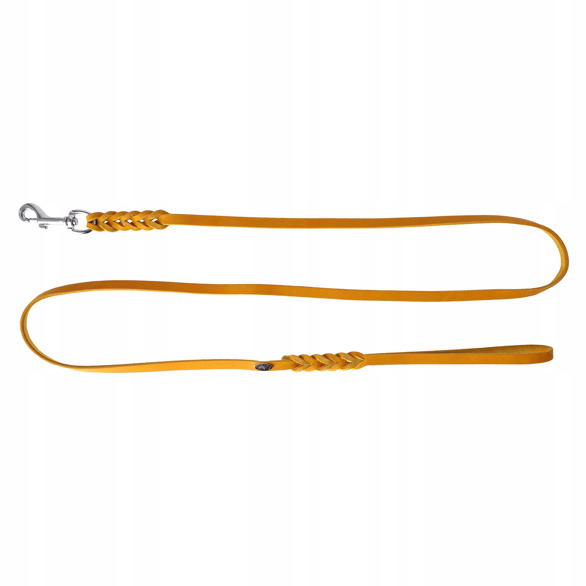 Levně Dingo Vodítko kožená Natural Leather Curry 1,2 x 180 cm