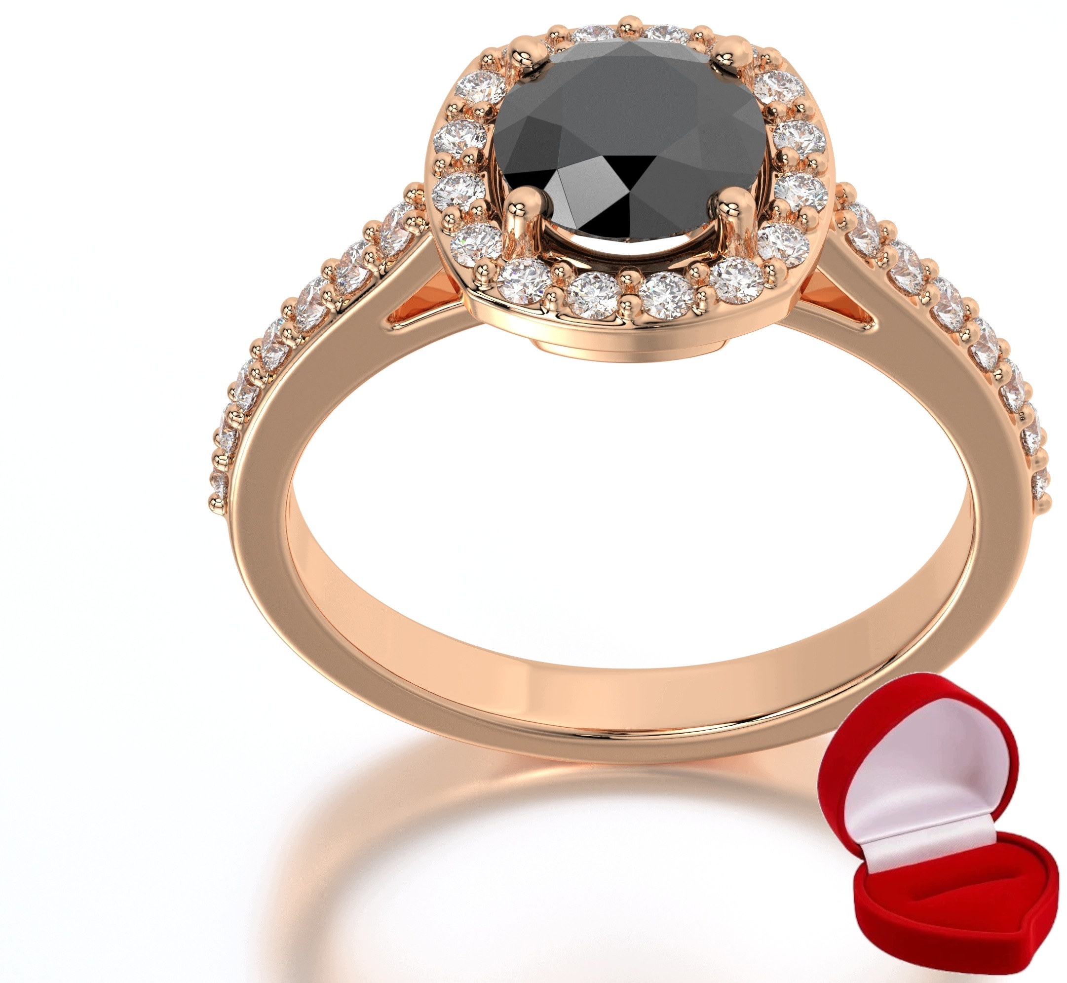 Zlatý Prstýnek 585 14k Brylant Č. 1 ct Růžové Zlato R16