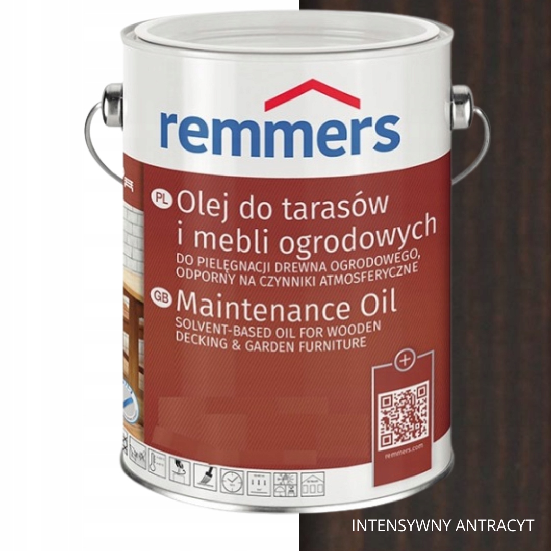 Remmers Olej Na Terasy A Zahradní Nábytek Na Dřevo Intenzivní Antracit 2,5L