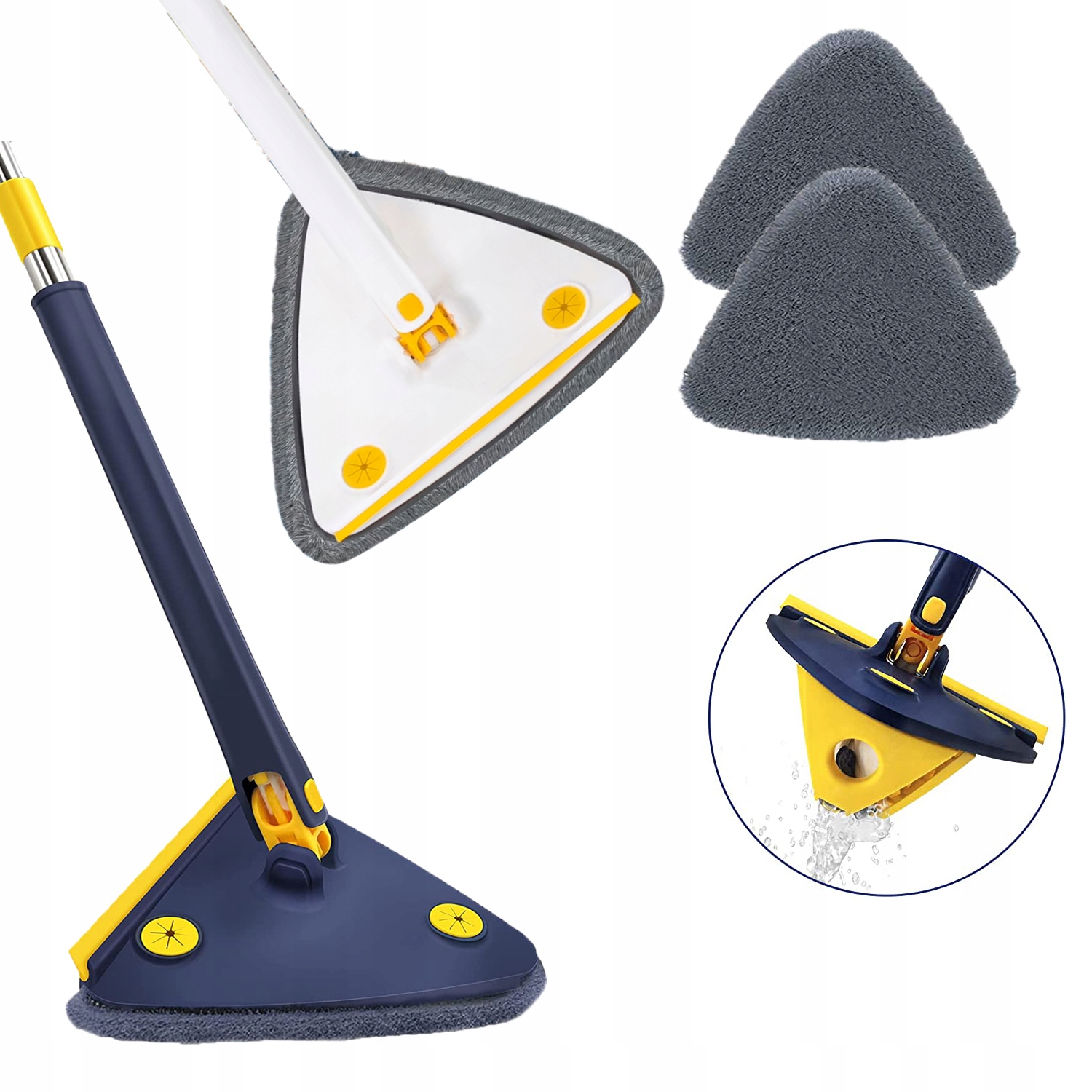 Levně Trojitý rotační mop na čištění Z 80-127CM