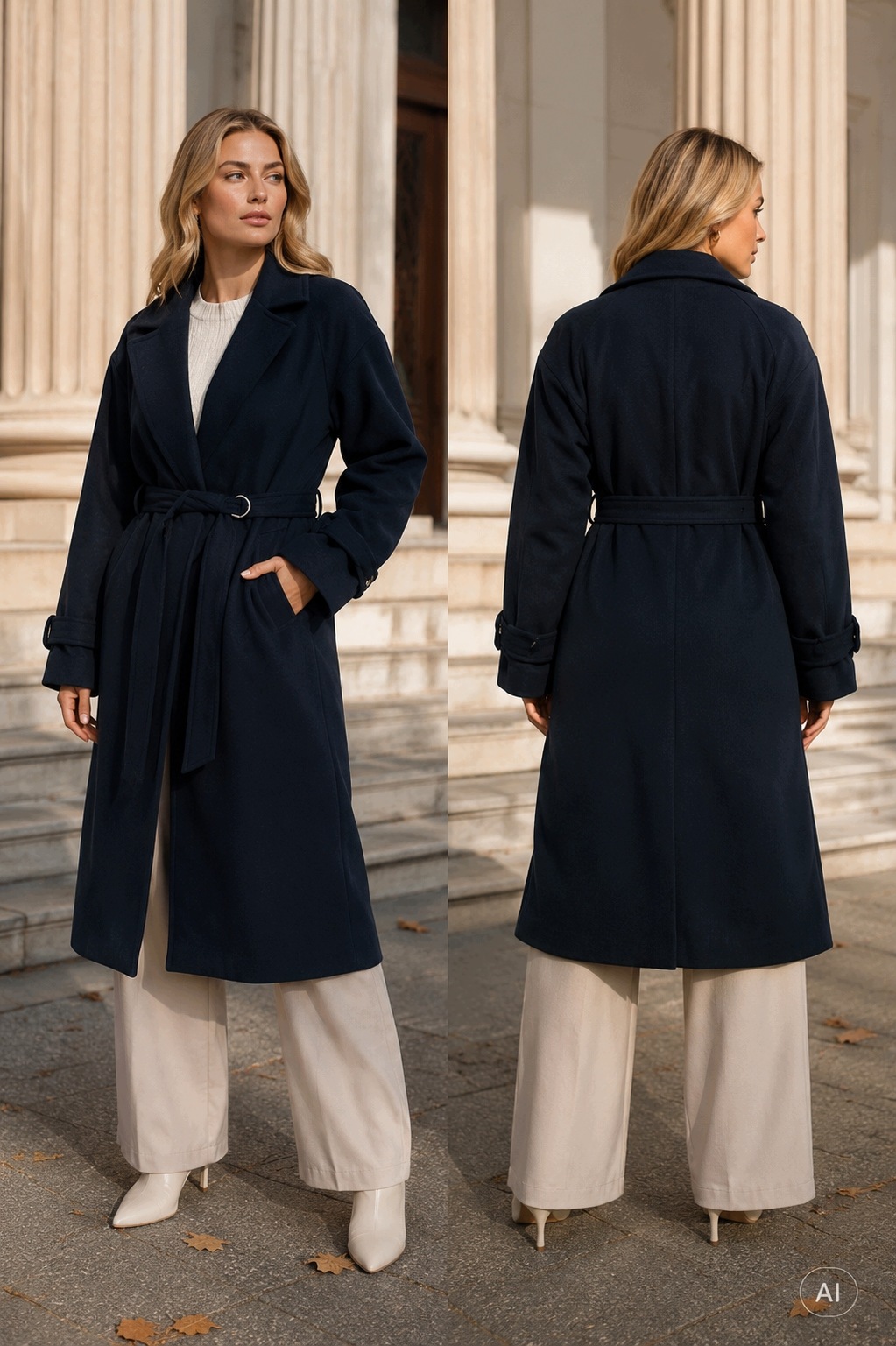 Černý Elegantní Dámský Oversize Kabát, Klasický, Dlouhý Ke Kolenům, Velikost 38