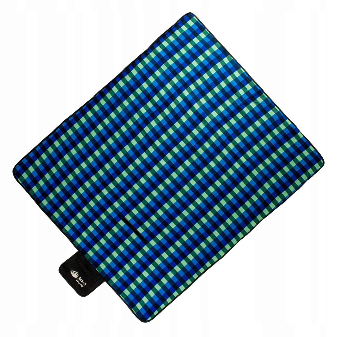 Koc piknikowy Aquawave Chequa Blanket 130 x 150 cm niebieski wzór w kratę