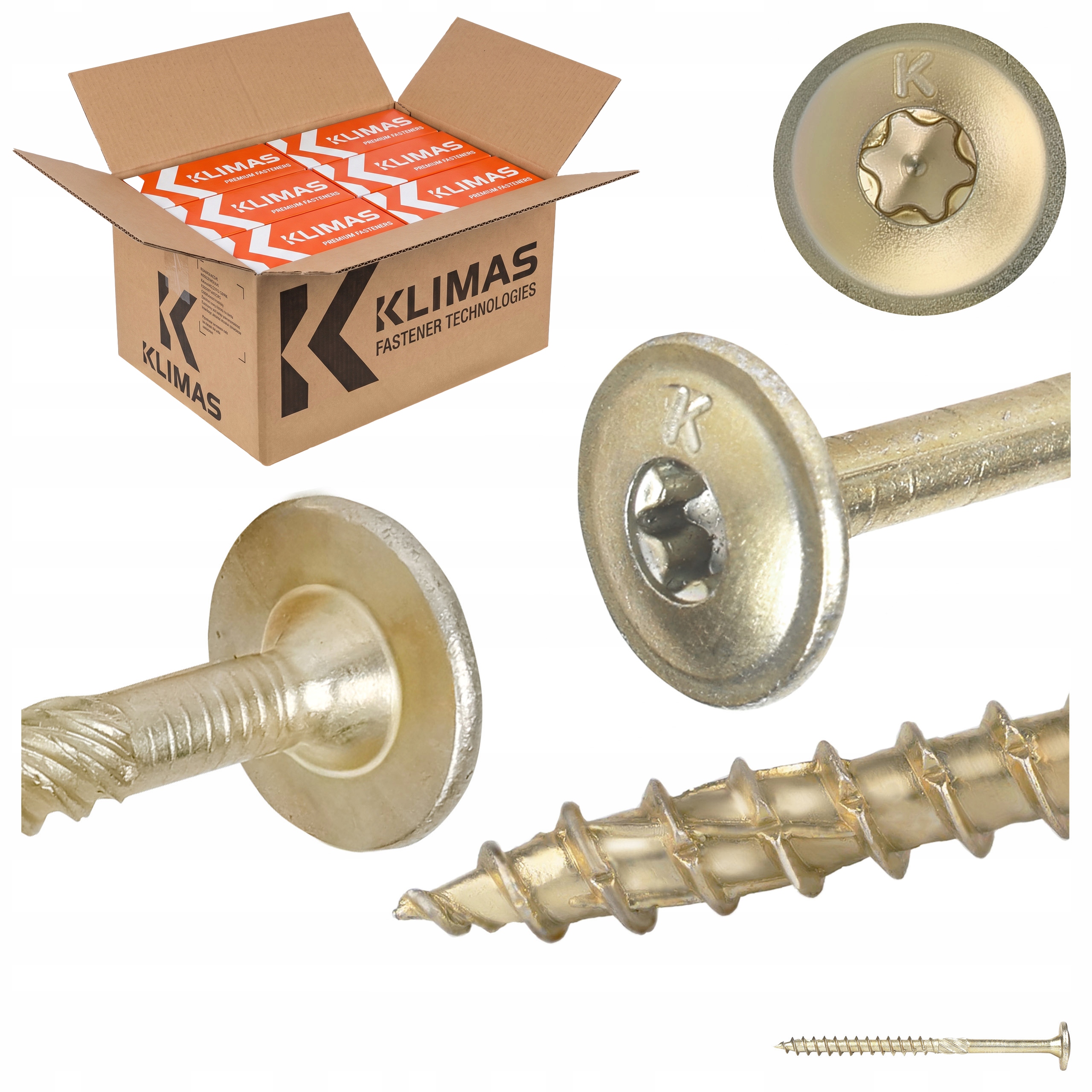 Tesárske skrutky Torx 5x70 mm 1800 ks tanierové na drevo Klimas Wkcp