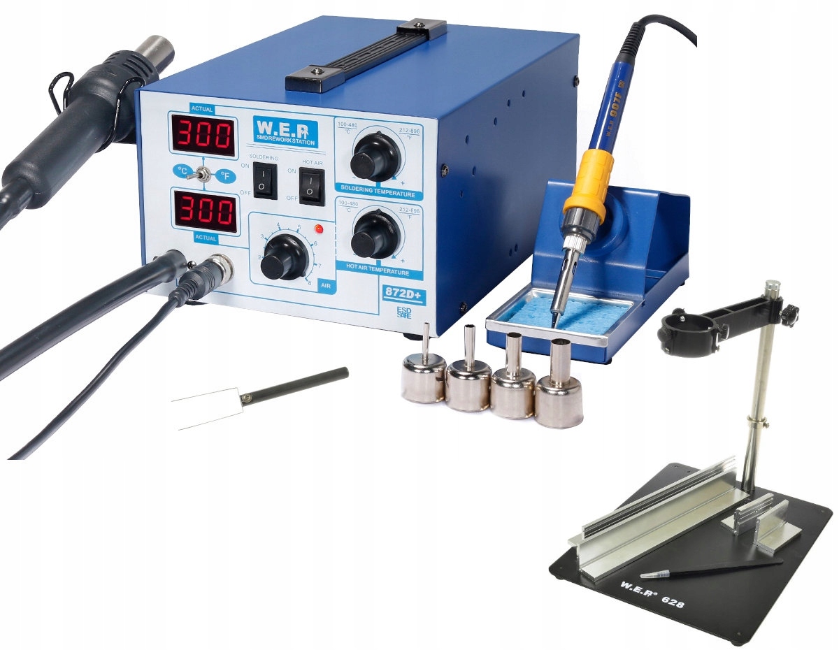 

Stacja Lutownicza Wep 872D+ 628-III uchwyt pcb hot