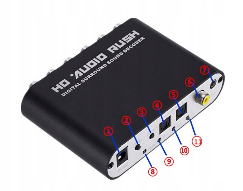 OPTICKÝ dekodér TOSLINK SPDIF 5.1 ANALOG AC3/DTS Hloubka produktu 7.5 cm