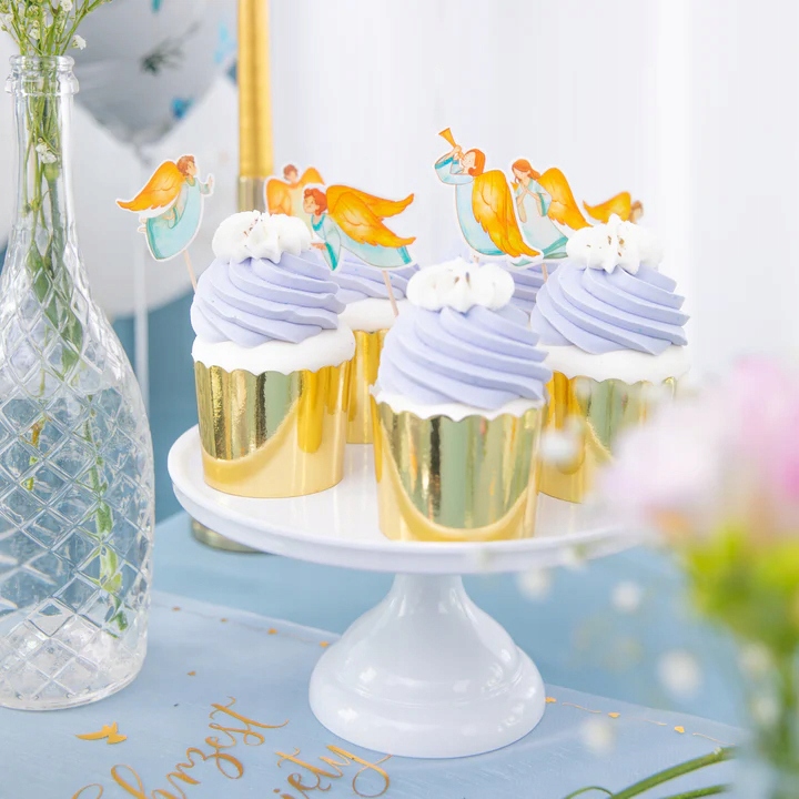 Toppery na Chrzest Kolekcja Anioły - 6szt Marka PartyPal