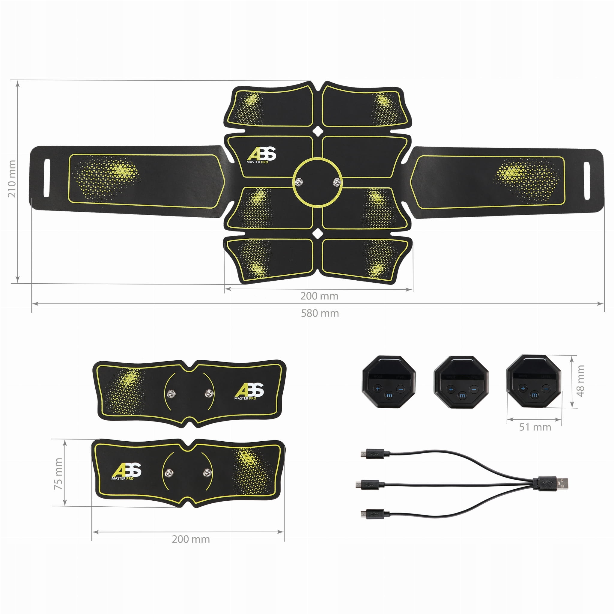 ELEKTROSTYMULATOR MIĘŚNI SUPER ABS MASTER PRO HMS TRENING STYMULATOR Rozmiar uniwersalny