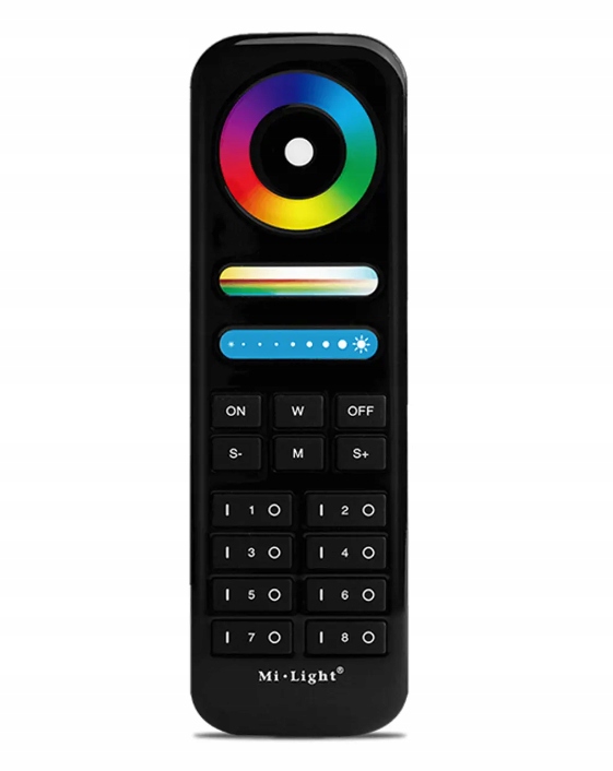 Pilot dotykowy Mi-light FUT089B RGB+CCT 8-strefowy czarny