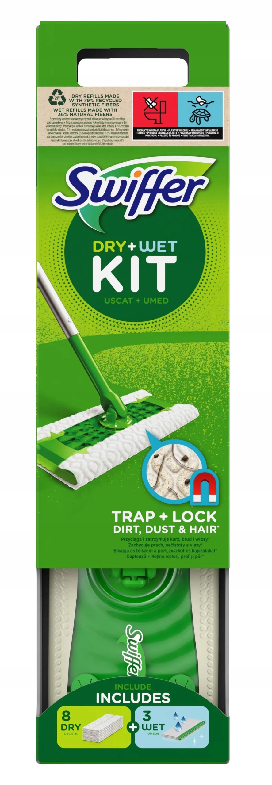 SWIFFER SWEEPER MOP+ŚCIERECZKI 8/SUCHE i 3/MOKRE