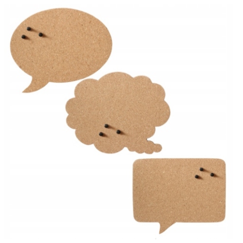 GALERIA PAPIERU TABLICE KORKOWE DYMEK 3 SZTUKI + PINEZKI BECZUŁKI (6szt)