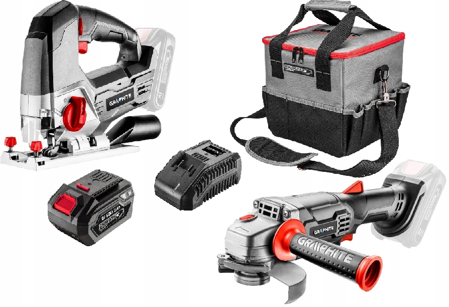 Sada Elektronářadí Graphite 6,0AH 18V Energy+ Bruska Taška A Další