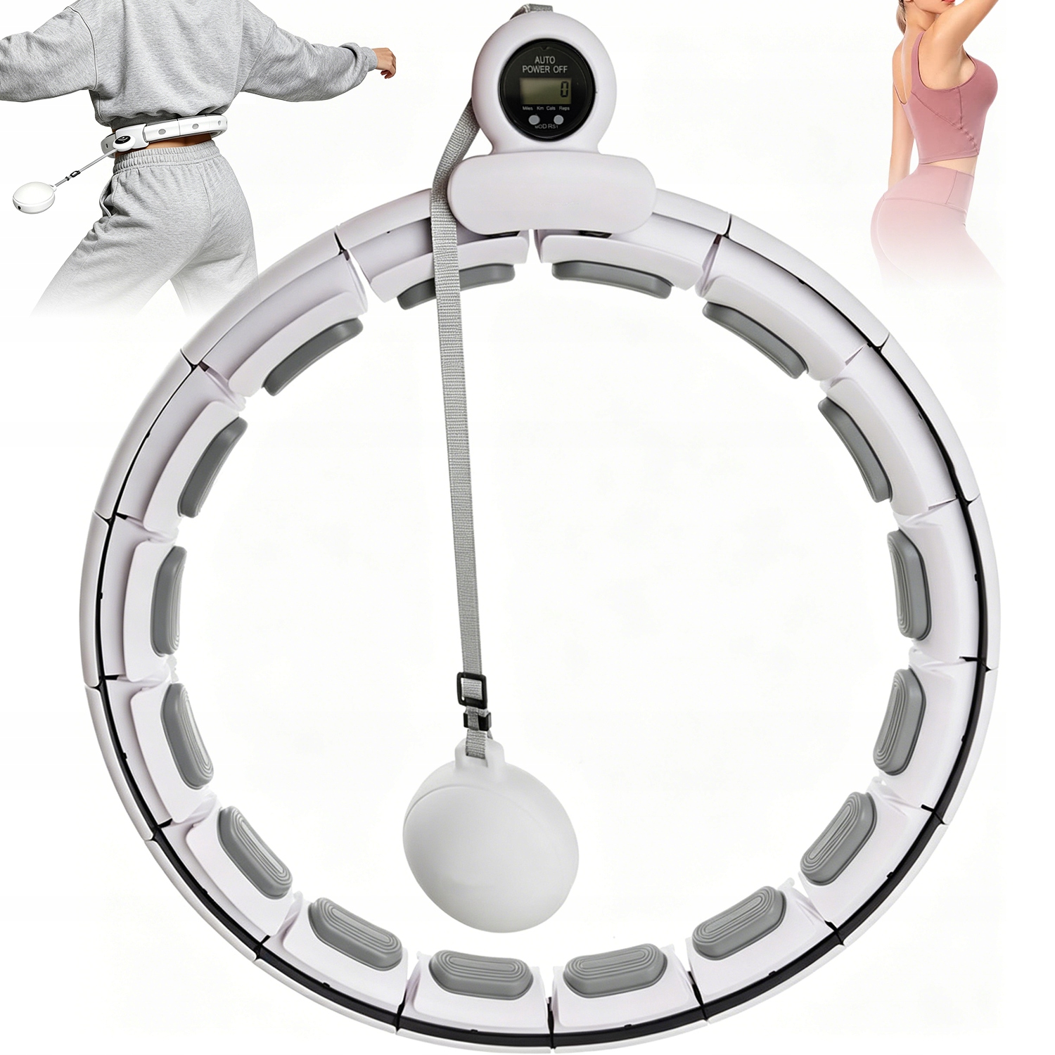 Adjustable Weighted Hula Hoop 110CM Smart Calorie Counter Abdomen Trainer