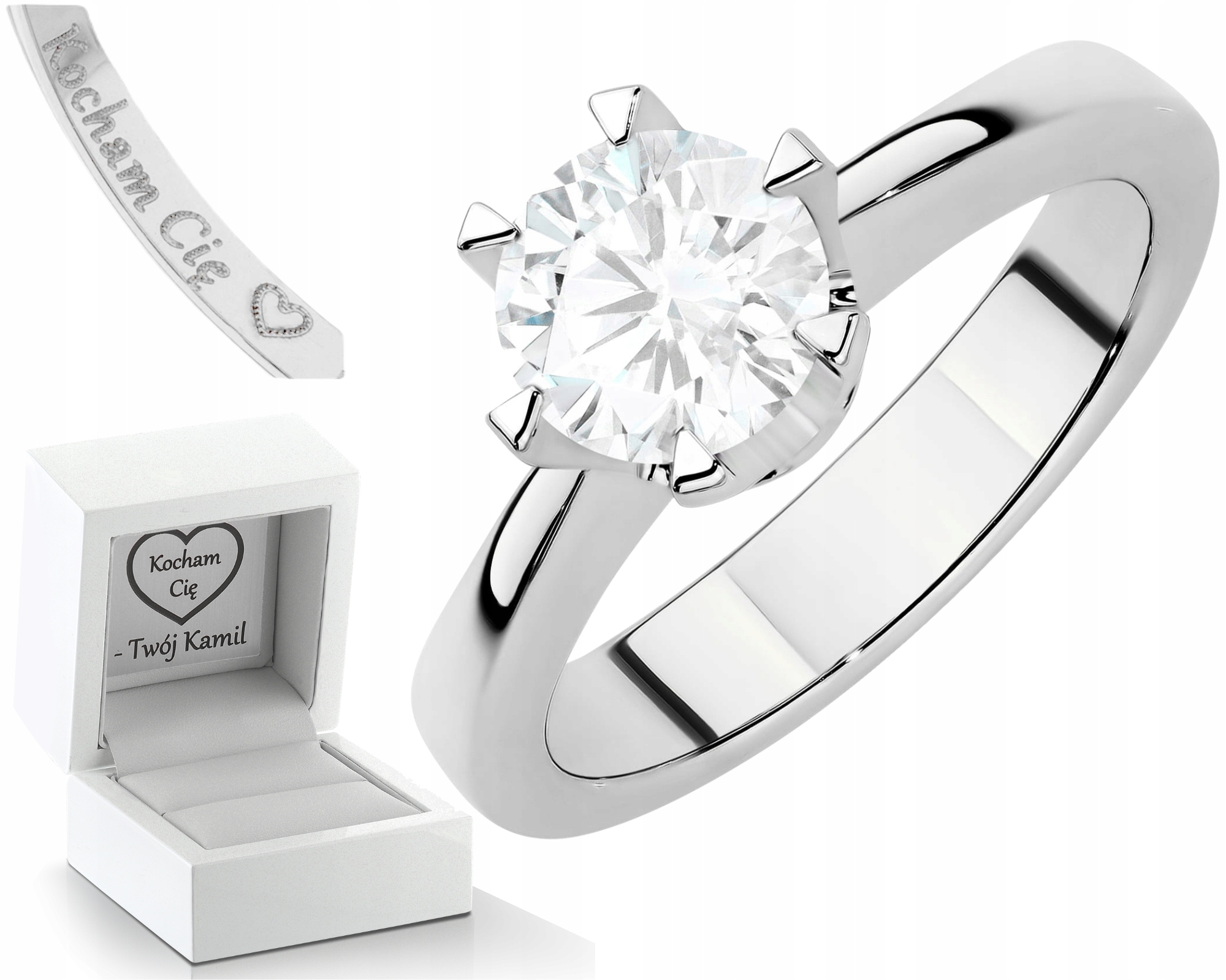 Prstýnek S Ekologickým Diamantem Lab Alternativní Diamant 1,00 Ct