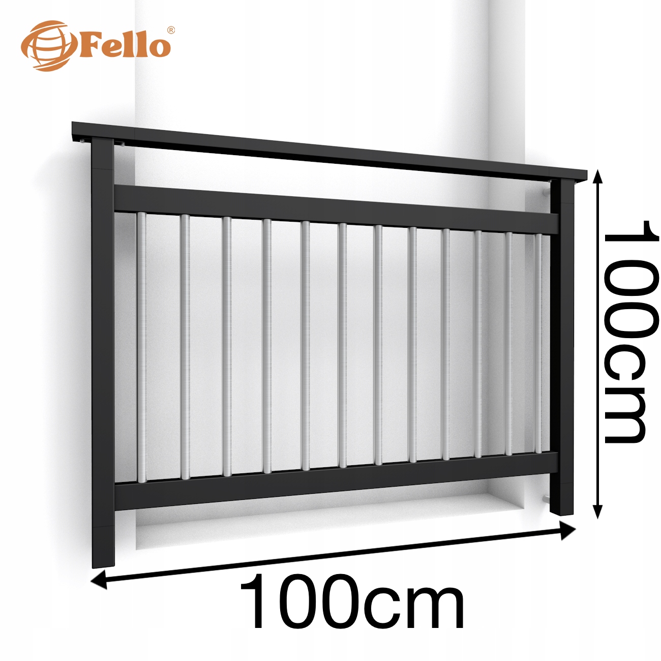 Modern Francúzsky balkón 100 cm Balustrada Ral