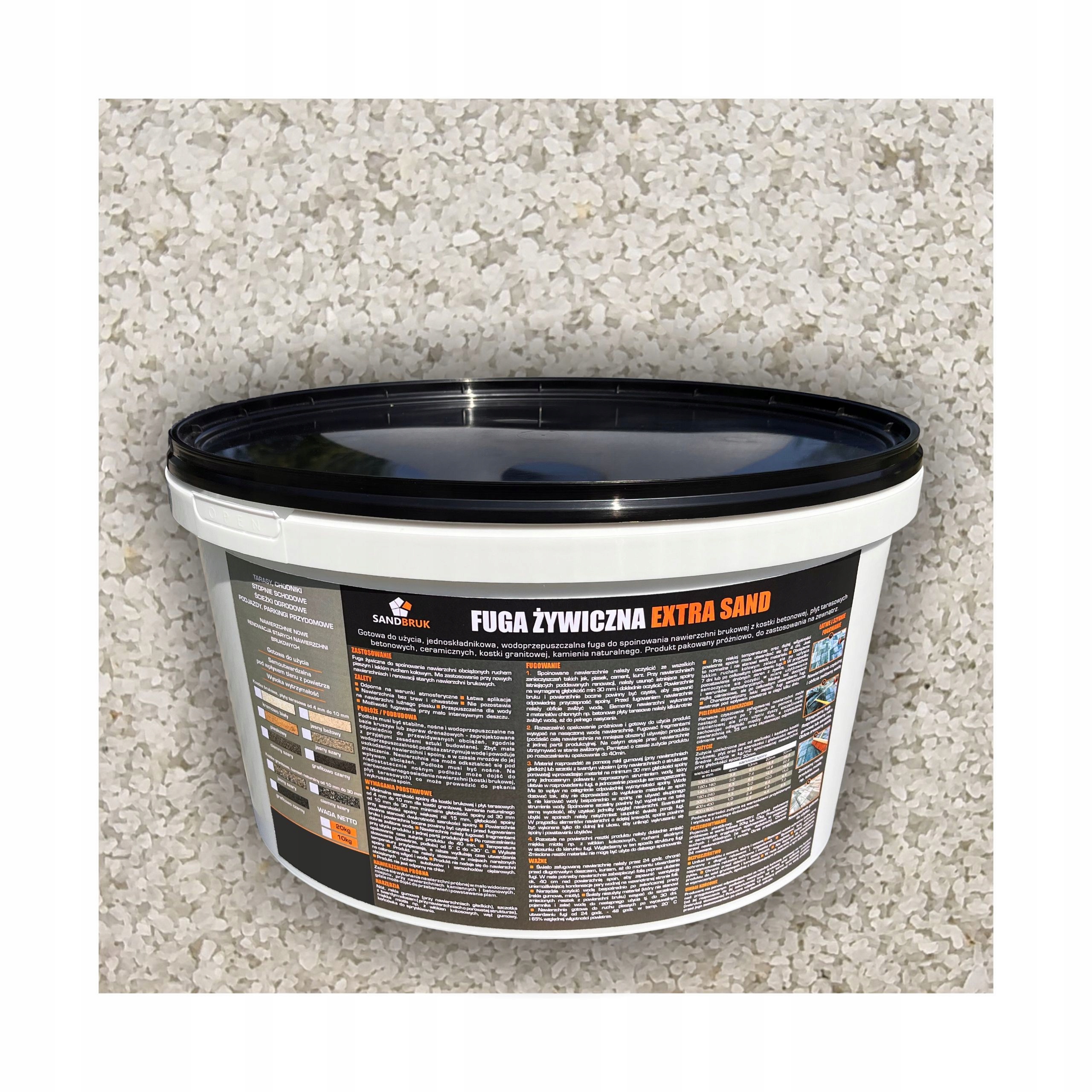 SandBruk Fuga Żywiczna Kostki Brukowej Płyt Tarasowych Kremowo Biały 5kg.