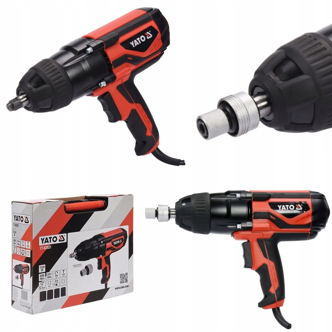 Elektrický Rázový Uťahovák 1/2" 600 Nm 1020 W Yato YT-82021