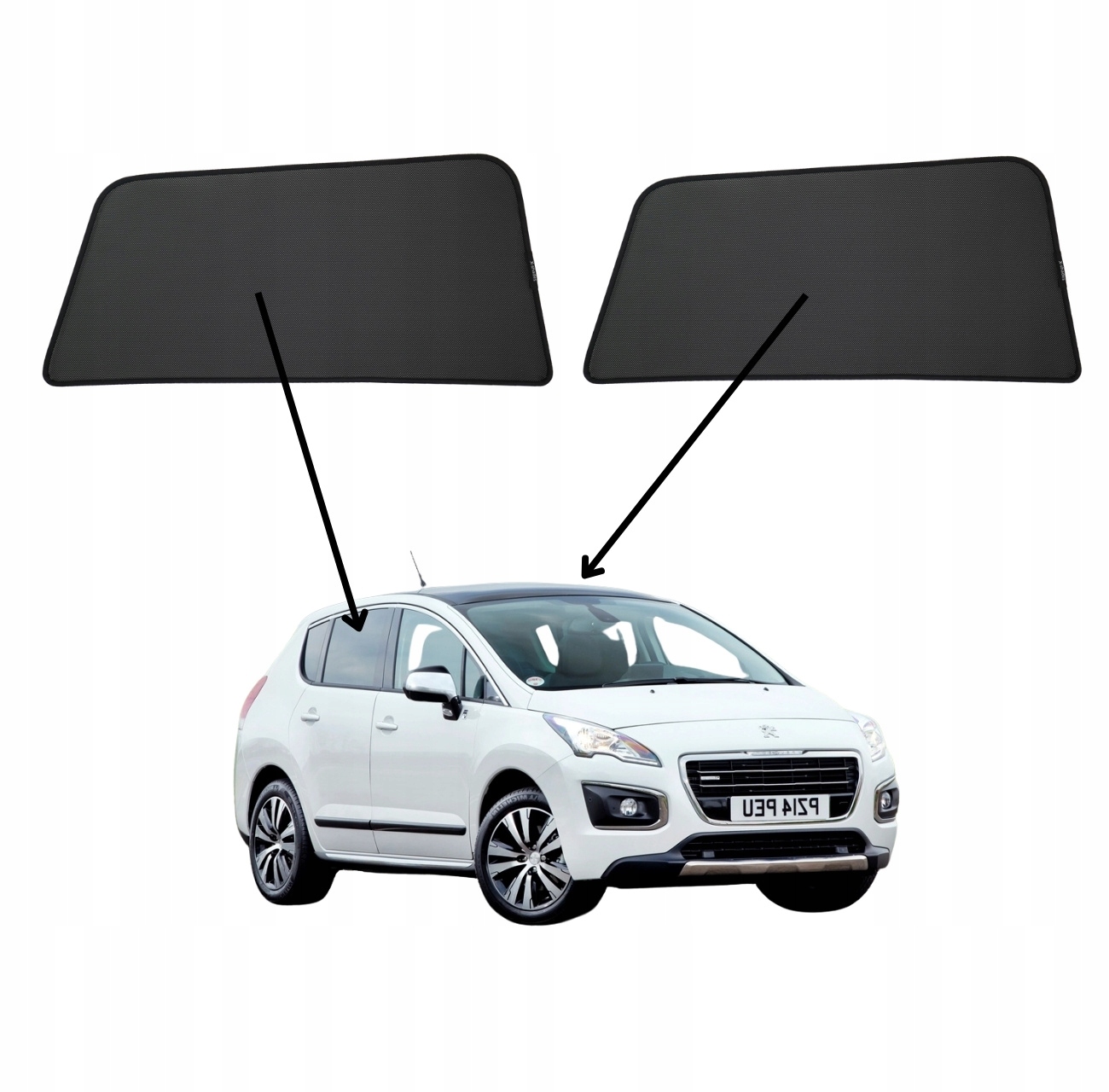 Protislnečné clony do Peugeot 3008 I, 2009-2015, magnety, sada 2ks