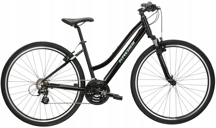 Rower crossowy damski Kross Evado 2.0 28 L(19") Czarny Miętowy Połysk