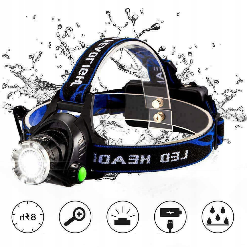 LATARKA WODOODPORNY CZOŁOWA LED T6 ZOOM