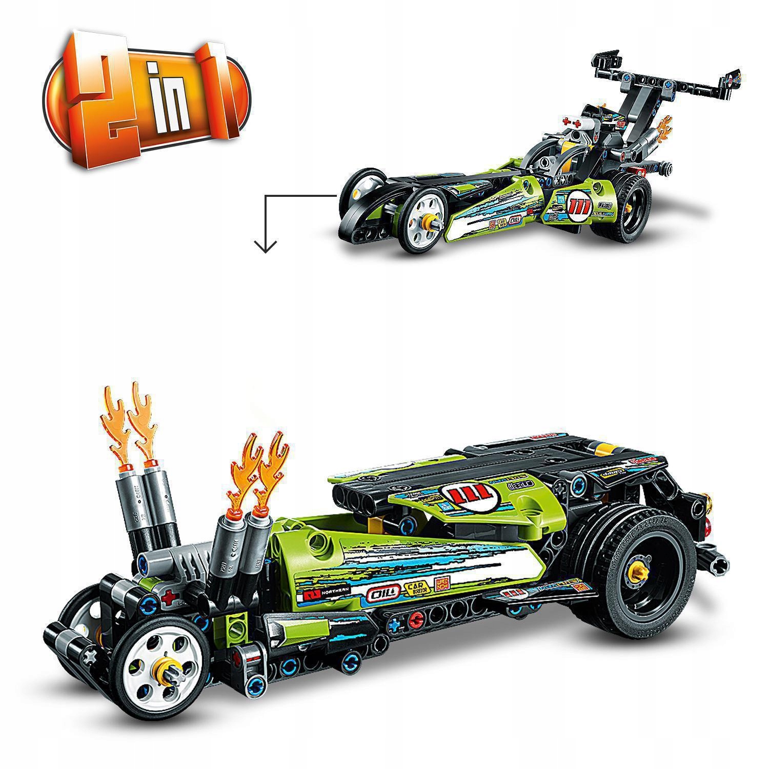 LEGO Technic Dragster 42103 Liczba elementów 225 szt.