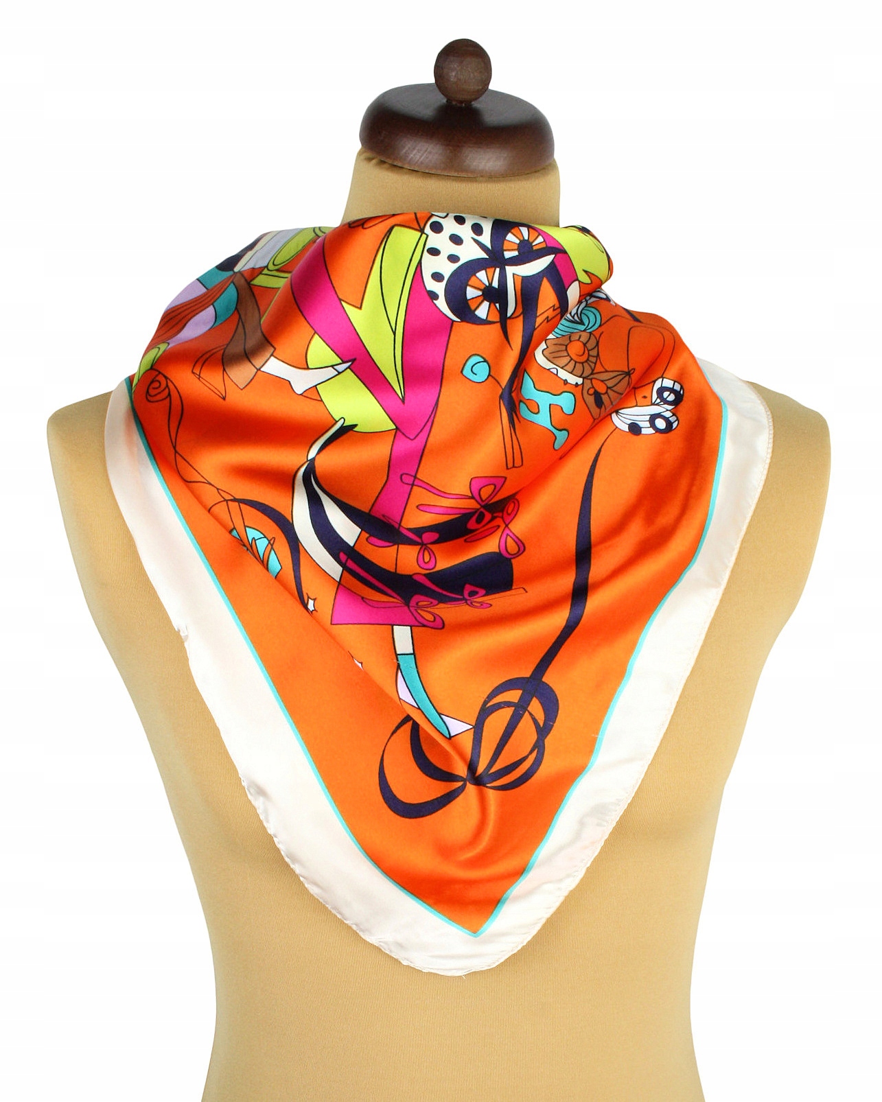 

Apaszka Chusta Damska Pomarańczowy Wzór Abstrakcja