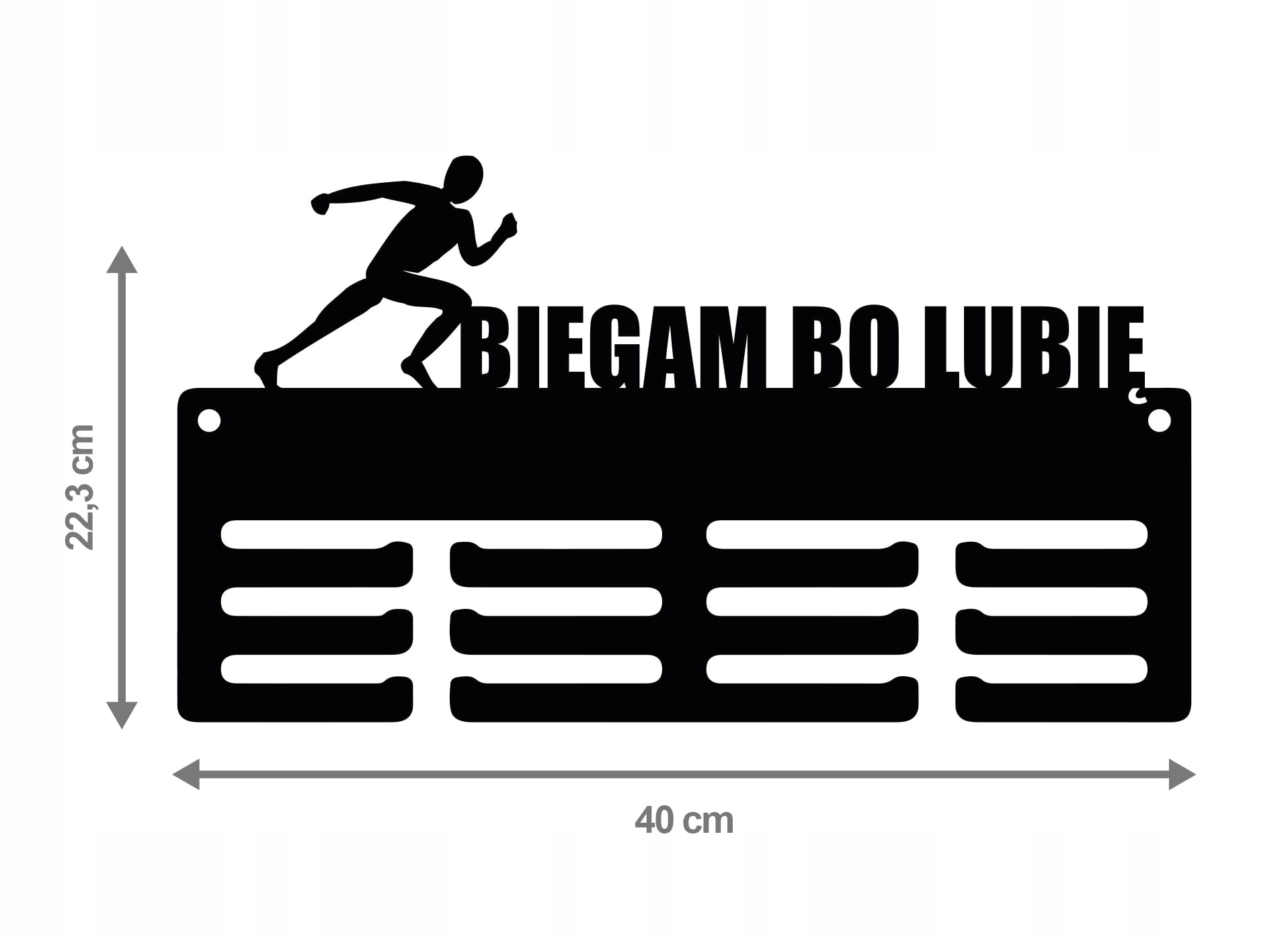 

Wieszak na medale Biegam Bo Lubię 40cm 16.2