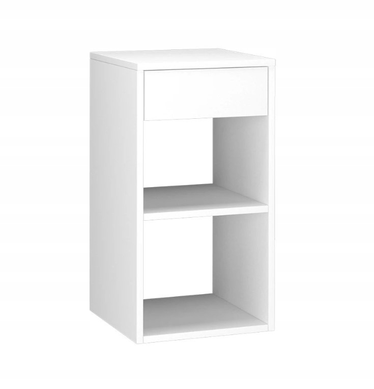 Nočná Skrinka Bočný stolík s 1 zásuvkou a otvorenými policami Klasická malá