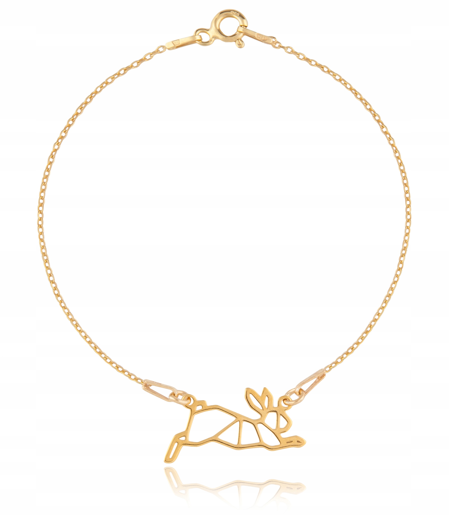 

Złota bransoletka królik origami srebro 925