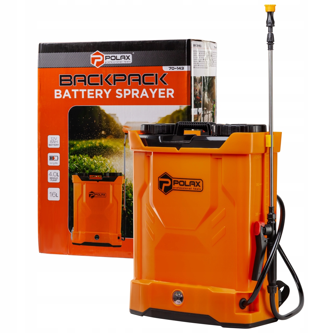 Akumulátorový tlakový zahradní postřikovač 16 l Polax