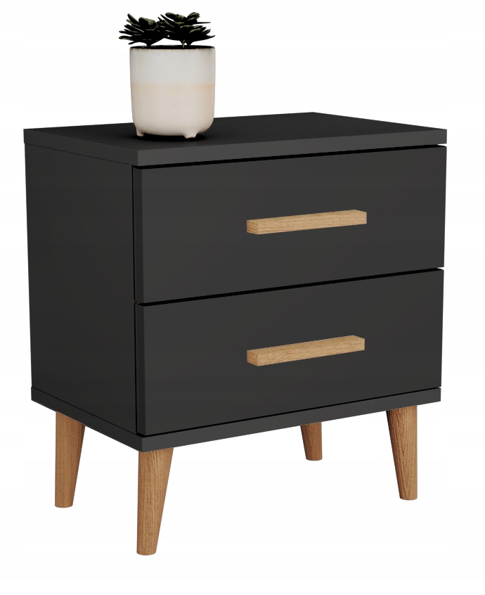 

Szafka nocna OSLO2 Styl Skandynawski Czarny