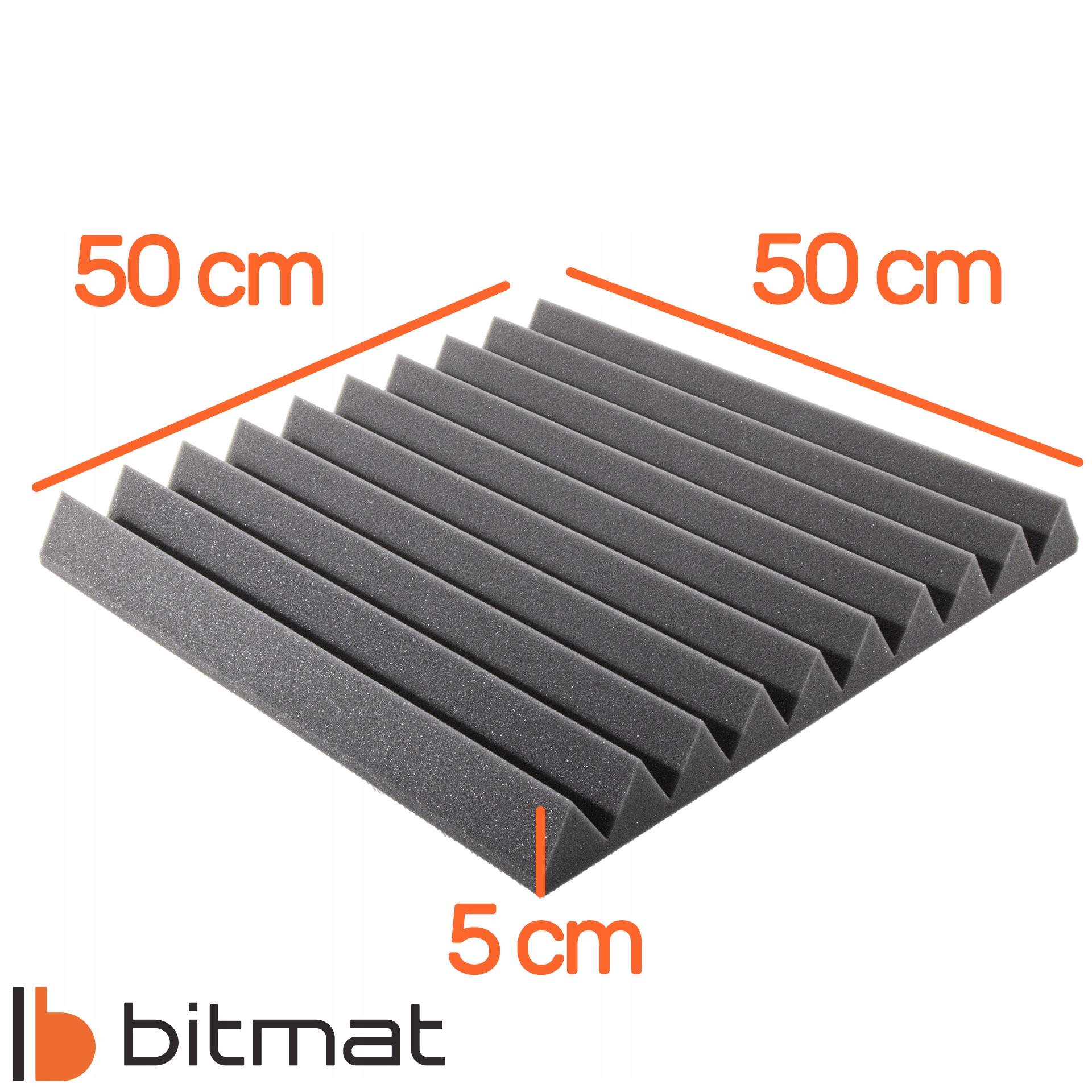 PANELE AKUSTYCZNE MATY PIANKI AKUSTYCZNE 50x50cm absorber nadmiaru dźwięku Model 12x klin szary 50x50x5cm