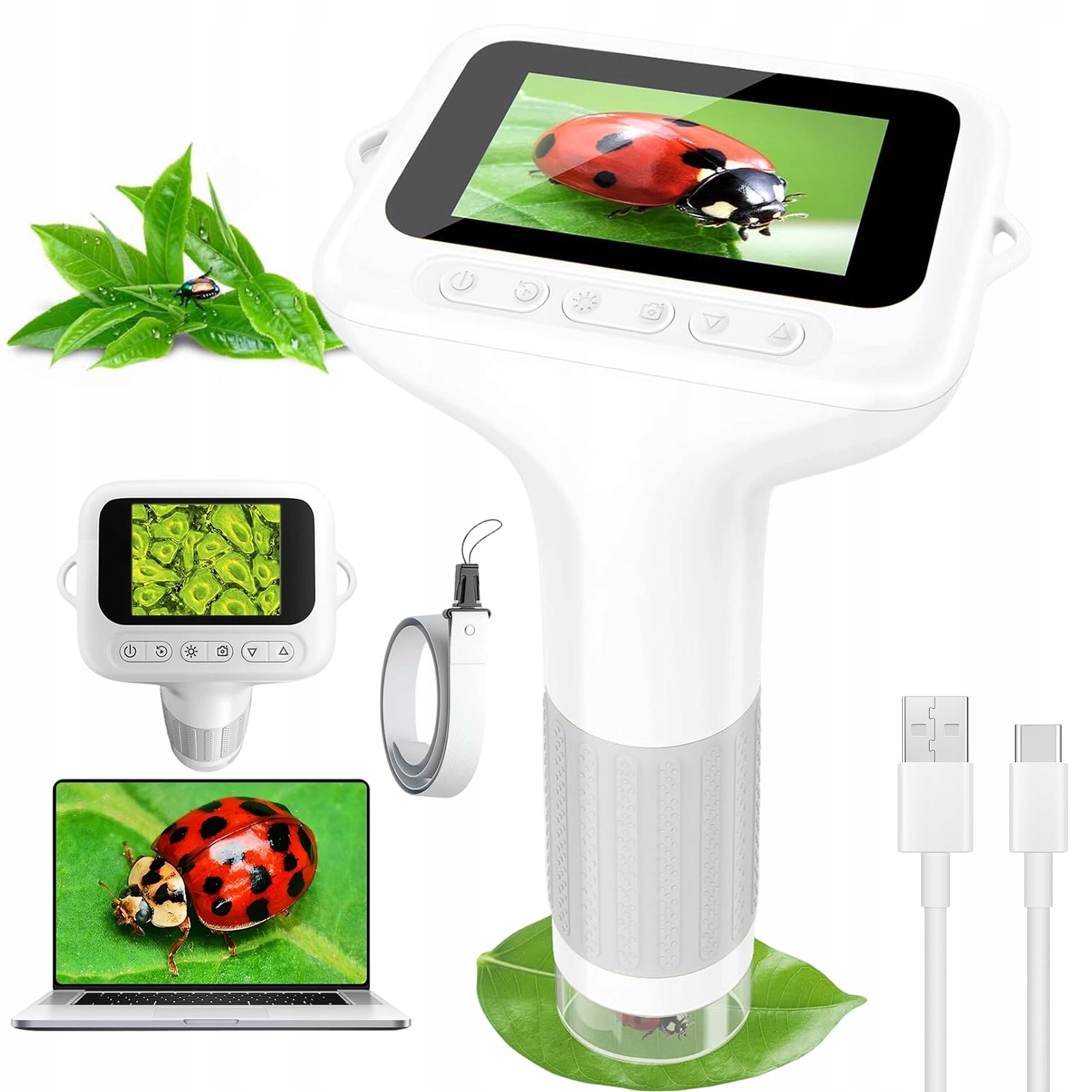 Digitální Kapesní Mikroskop Pro Děti Dárek Led 2MP Přiblížení 1000x