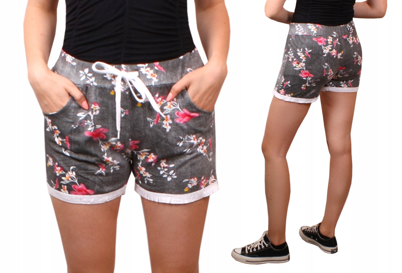 

Szorty bawełna krótkie Spodenki Flowers 33G1 38/40