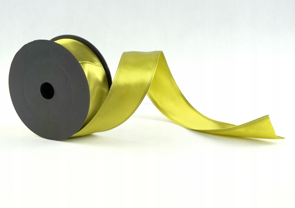 

Wstążka taśma atłasowa z drucikiem 4cm/9m Oliwkowa