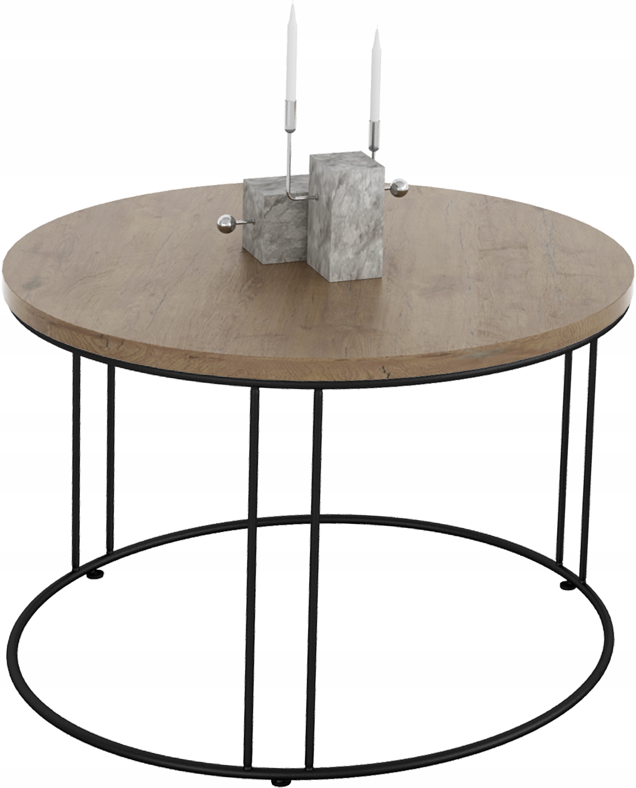

Okrągły Stolik Kawowy Druciany Loft Metal Czarny