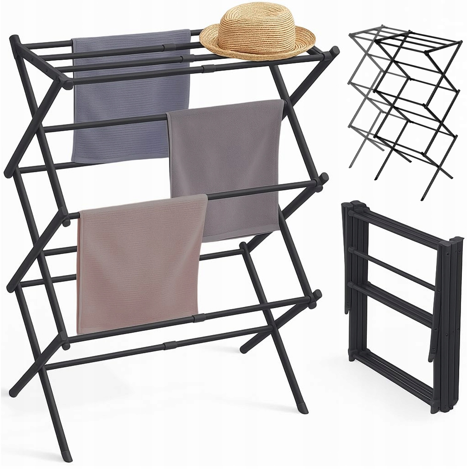 Levně Sušák Na Prádlo Vertikální, Skládací, Balkonová, Kovová, Trvanlivá