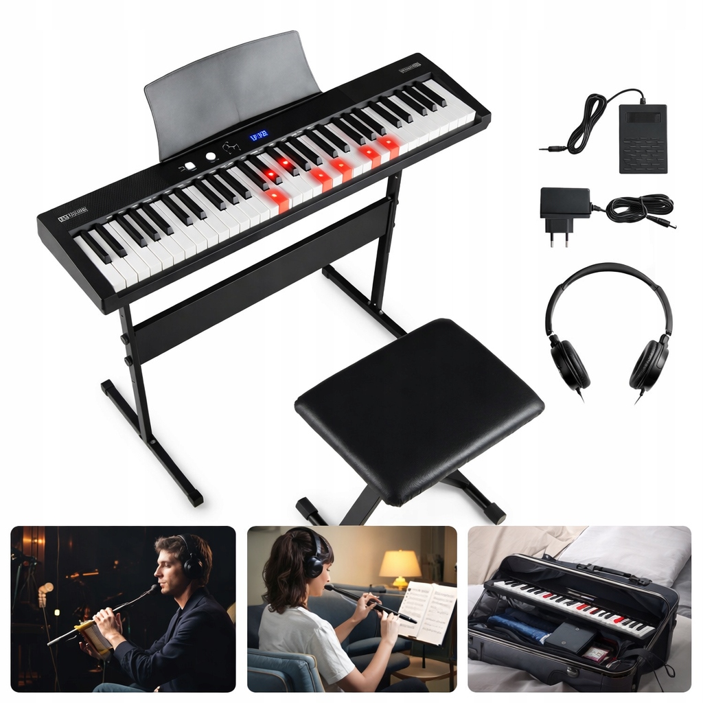Digitální piano se sedákem, MIDI a podsvícenými klávesami