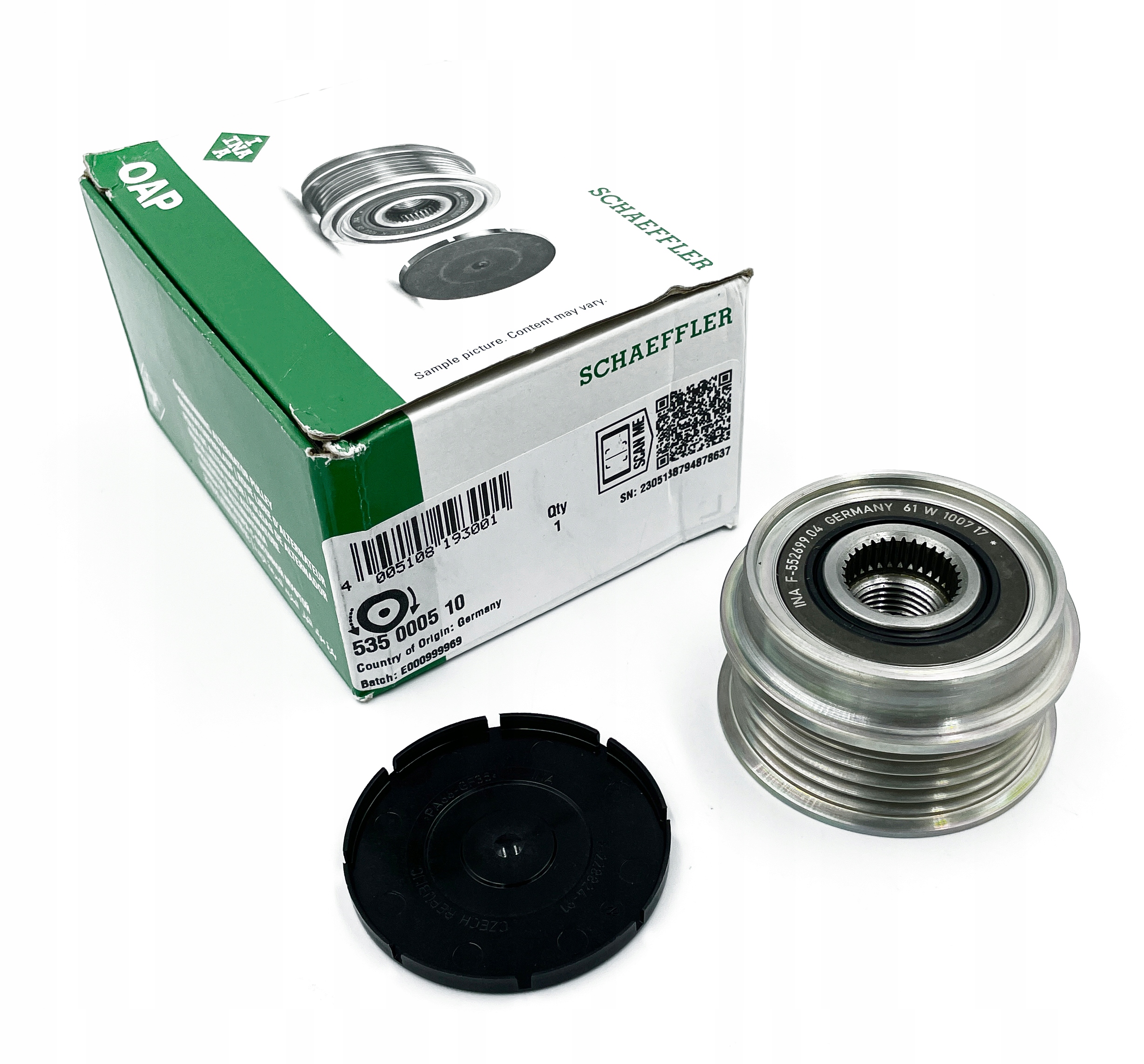 INA SPRZĘGŁO ALTERNATORA AUDI A4 B6 B7 1.9TDI Numer katalogowy części 535 0005 10