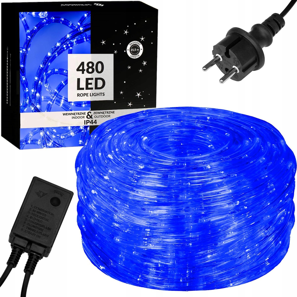 

Wąż Świetlny Zewnętrzny 480 Led Lampki IP44 20m