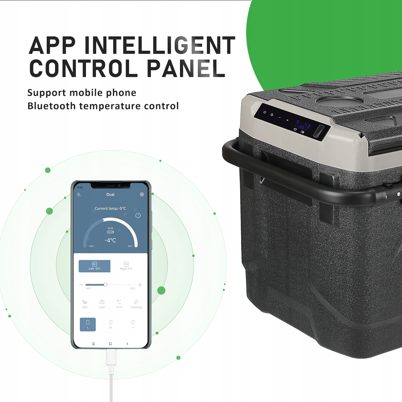 PRZENOŚNA LODÓWKA TURYSTYCZNA KOMPRESOROWA 51L 12V 24V 230V AUTO LODÓWKA APLIKACJA Kolor szary