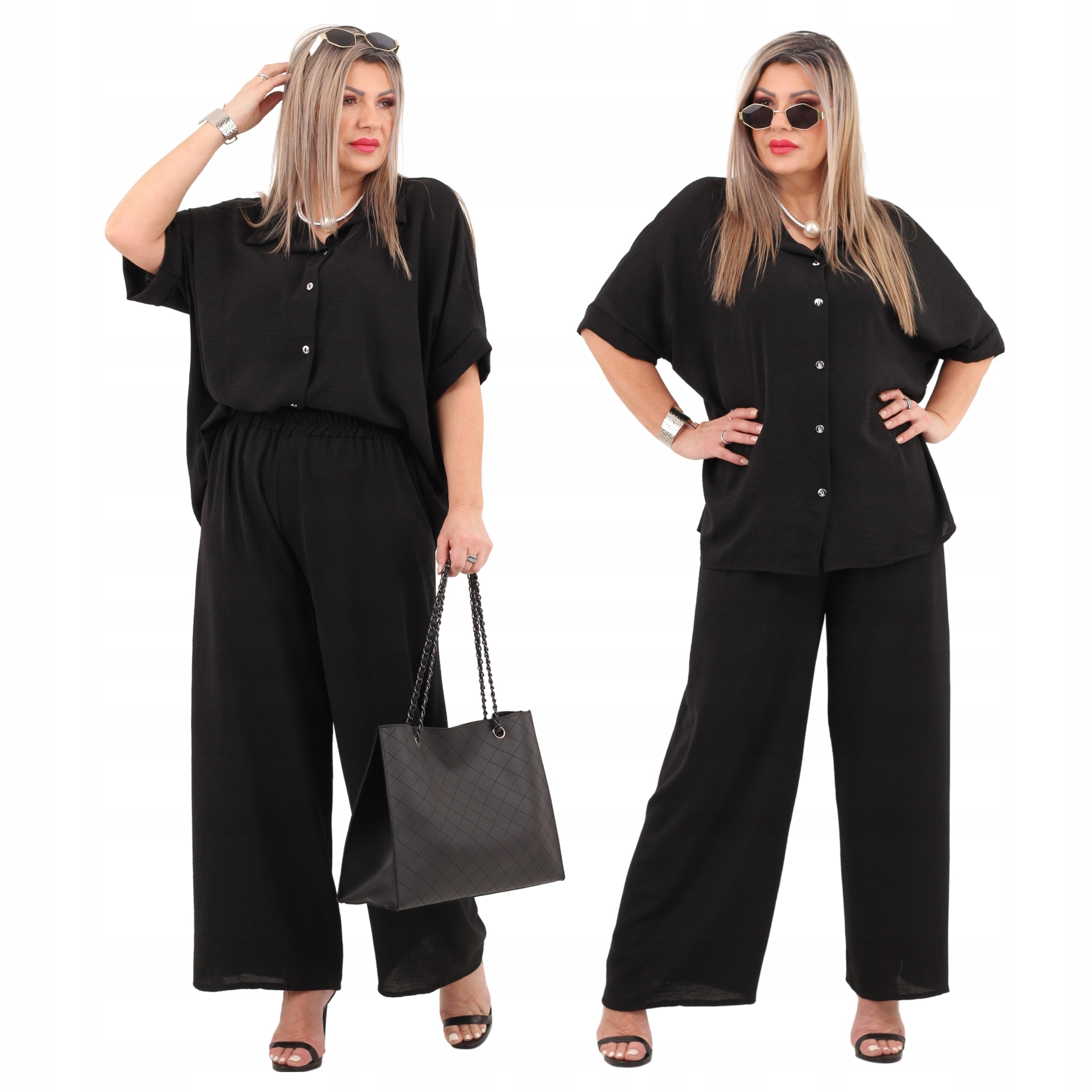 komplet bluzka i spodnie oversize Polski Producent duże rozmiary