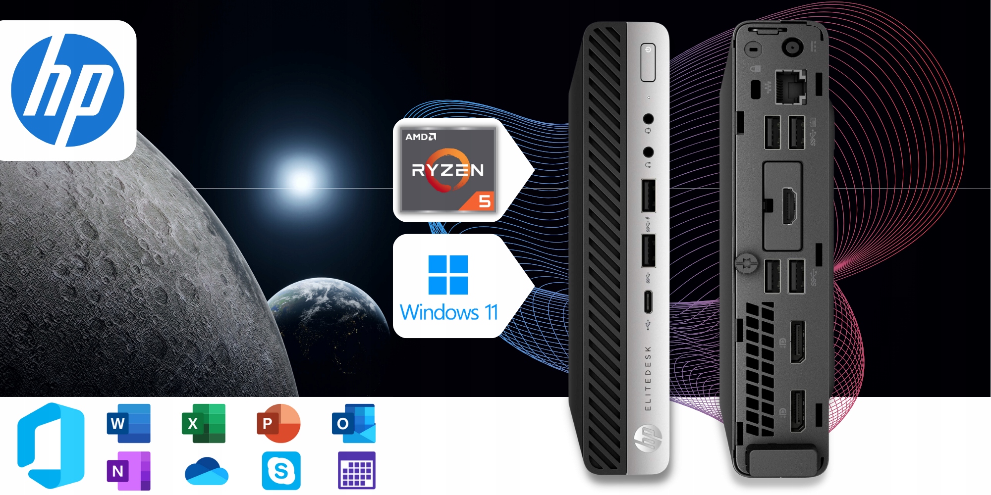 Komputer HP EliteDesk 705 G4 Mini Ryzen 5 32GB DDR4 1TB NVMe Win11 Pro Mały Generacja procesora 2