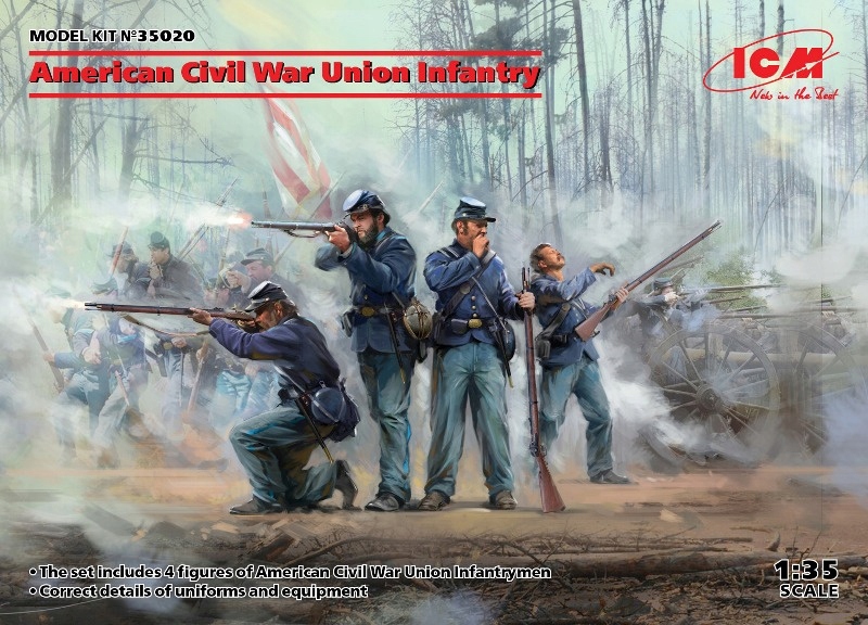 American Civil War Union Infantry 4 figures 1:35