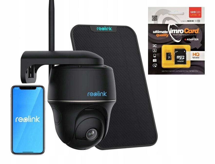 Kamera Reolink Argus Pt 5MP Wifi akumulátor 6000 mAh Solární Panel Karta 128