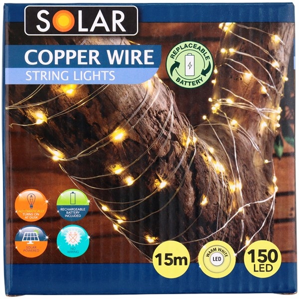 Solarny Łańcuch świetlny Girlanda Lampki LED 15m