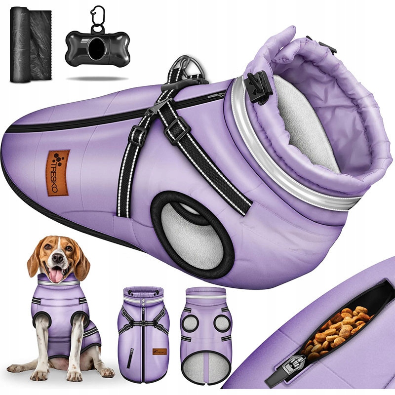 Levně Psí bunda, velikost L, fialová