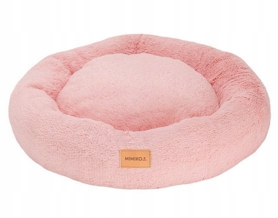 Levně Mimiko Pets Shaggy kulatý Pelíšek M 45cm růžový