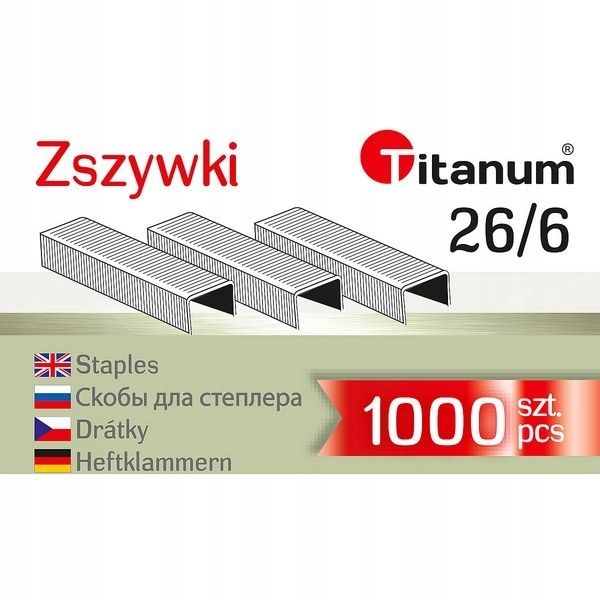 

Titanum, zszywki 26/6, 1000 szt. (131295)