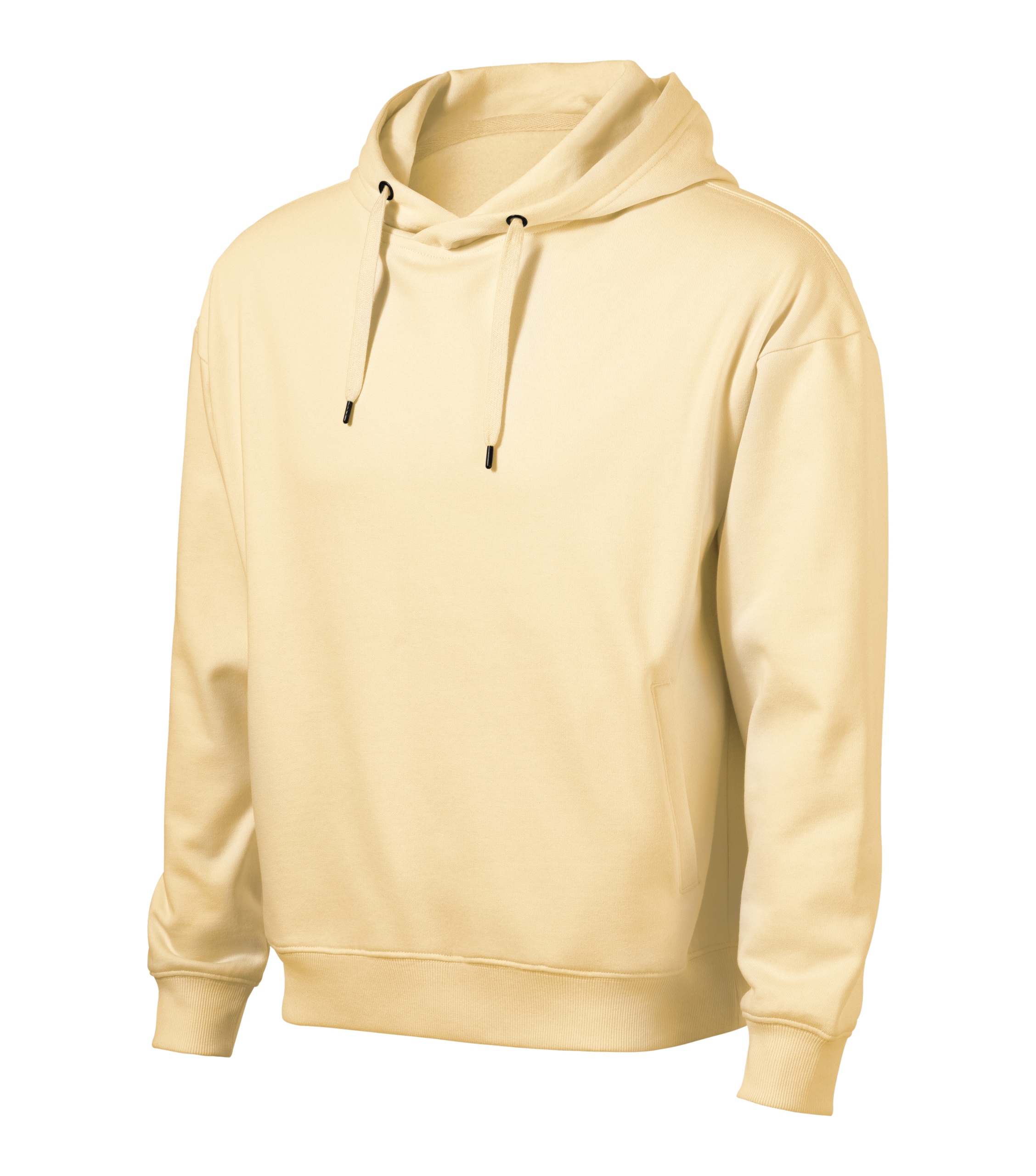 pánská mikina s kapucí bílá krémová, hladké kapsy, klokanka 3XL