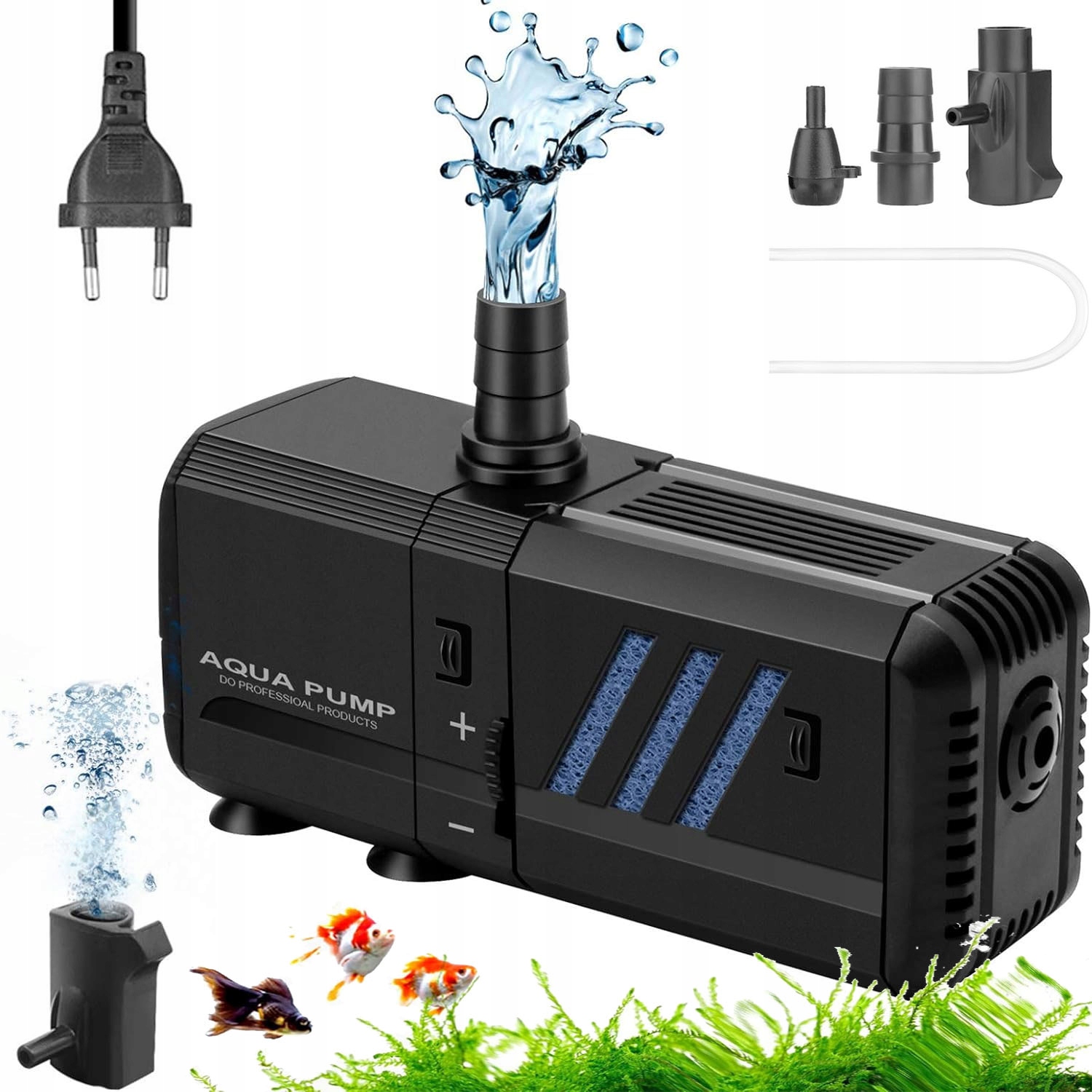 Levně 500 L/h 6W Vnitřní Filtr Černý Pro Turbo Akvárium, Silný 4V1